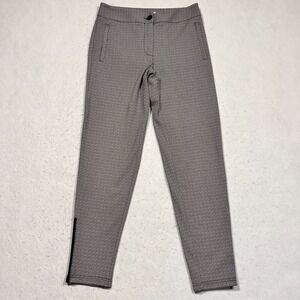 Betabrand Yoga Dress Pants Geometric Ponte Ankle Zip Gray Size Small 28x28
